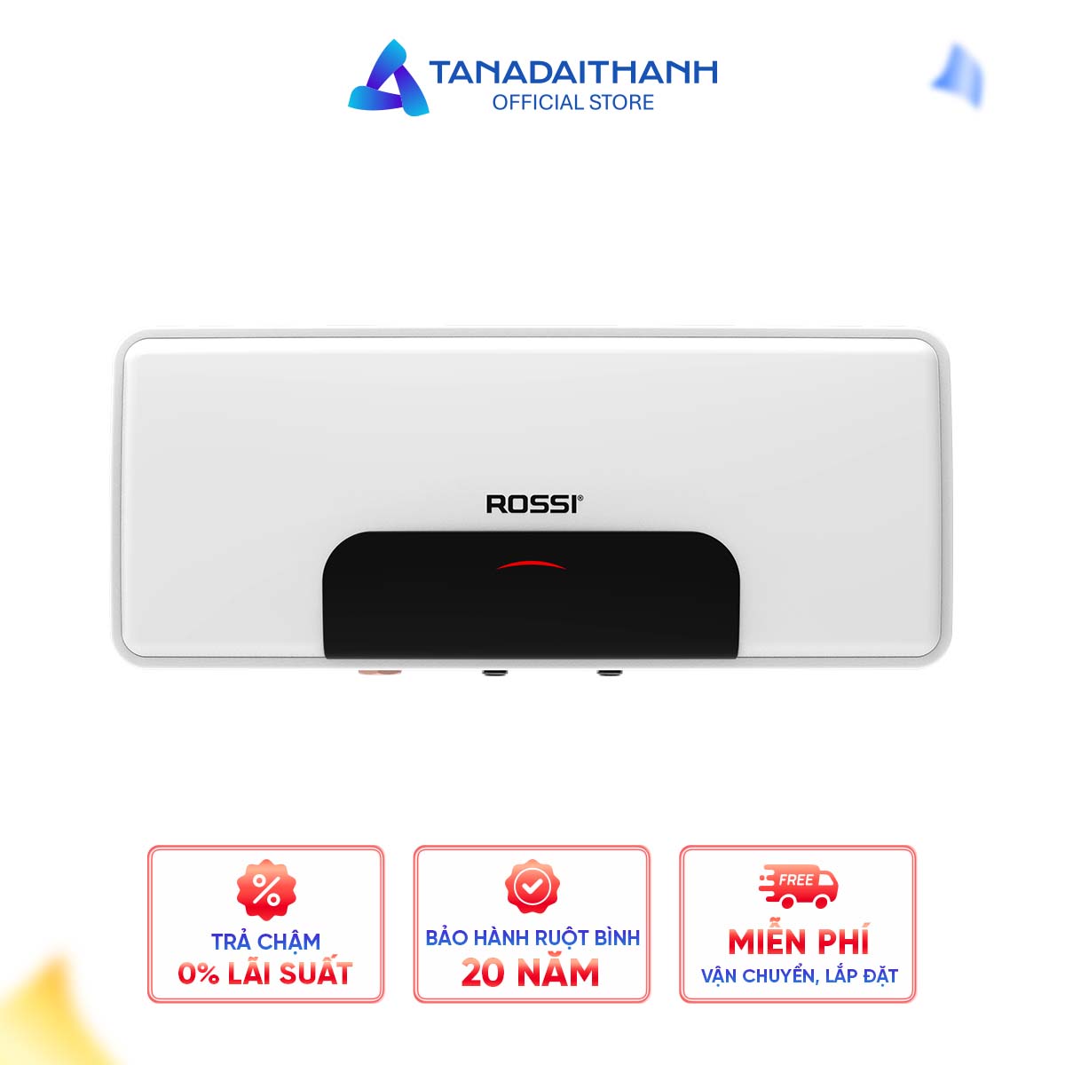 Bình nóng lạnh gián tiếp Rossi Blanc Ngang 20L